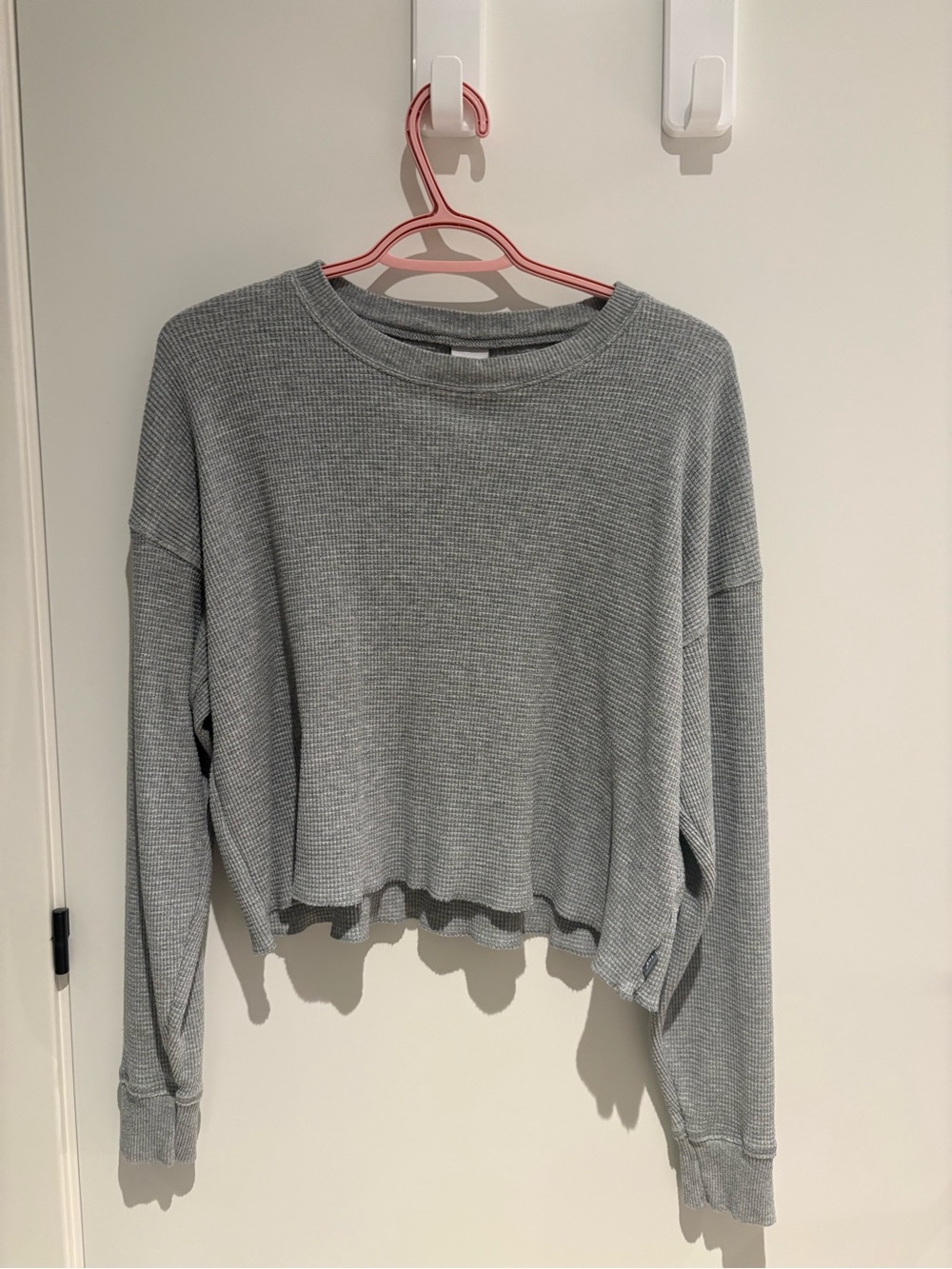 Aritzia Grey Long Sleeve Waffle Knit